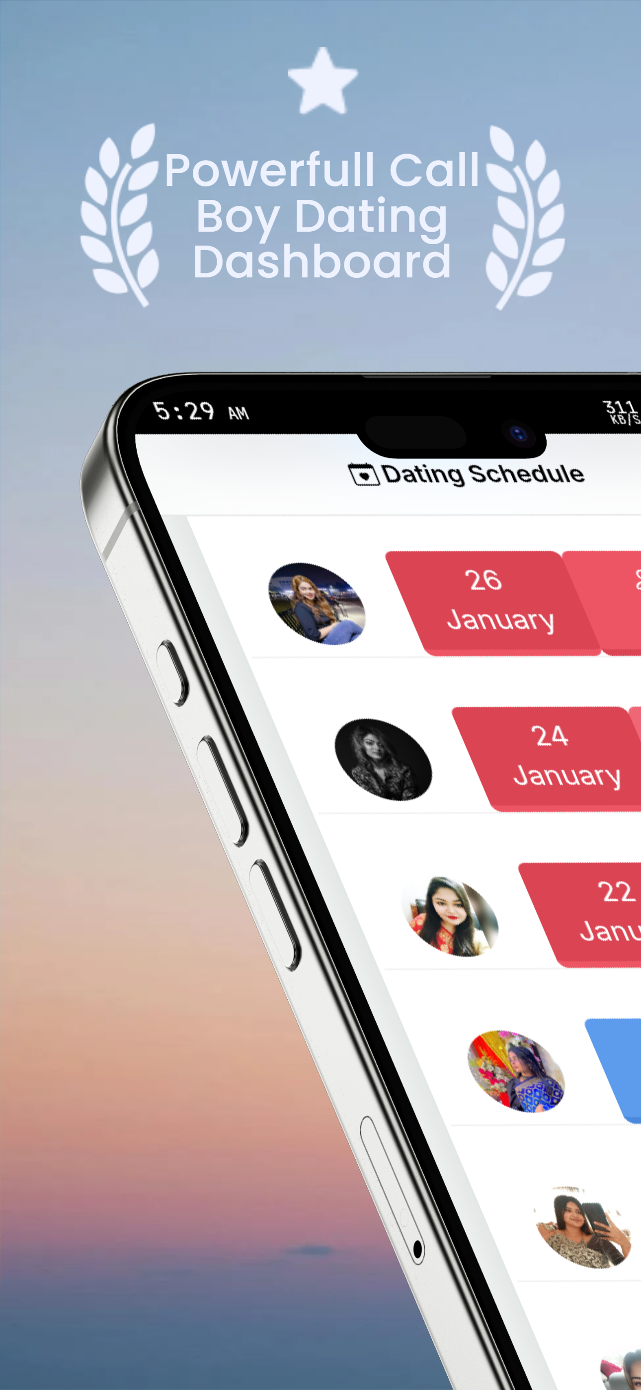 Powerfull Dashboard for call boy android app